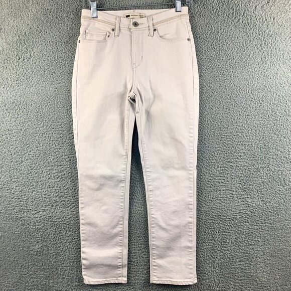 Levis Demi Curve Jeans Womens‎ 27 Ivory Classic Rise Slim Leg Stretch Western - Picture 1 of 16